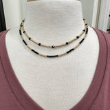 Black Gold Beaded Necklce Jewelry- Necklace JOY SUSAN