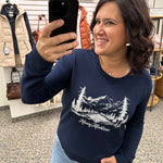 Navy Moving Mountains Top - Sweatshirt FLAG AND ANTHEM