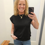 Black Terry Crew Muscle Shirtshirt Top - Tee DOE & RAE