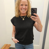 Black Terry Crew Muscle Shirtshirt Top - Tee DOE & RAE