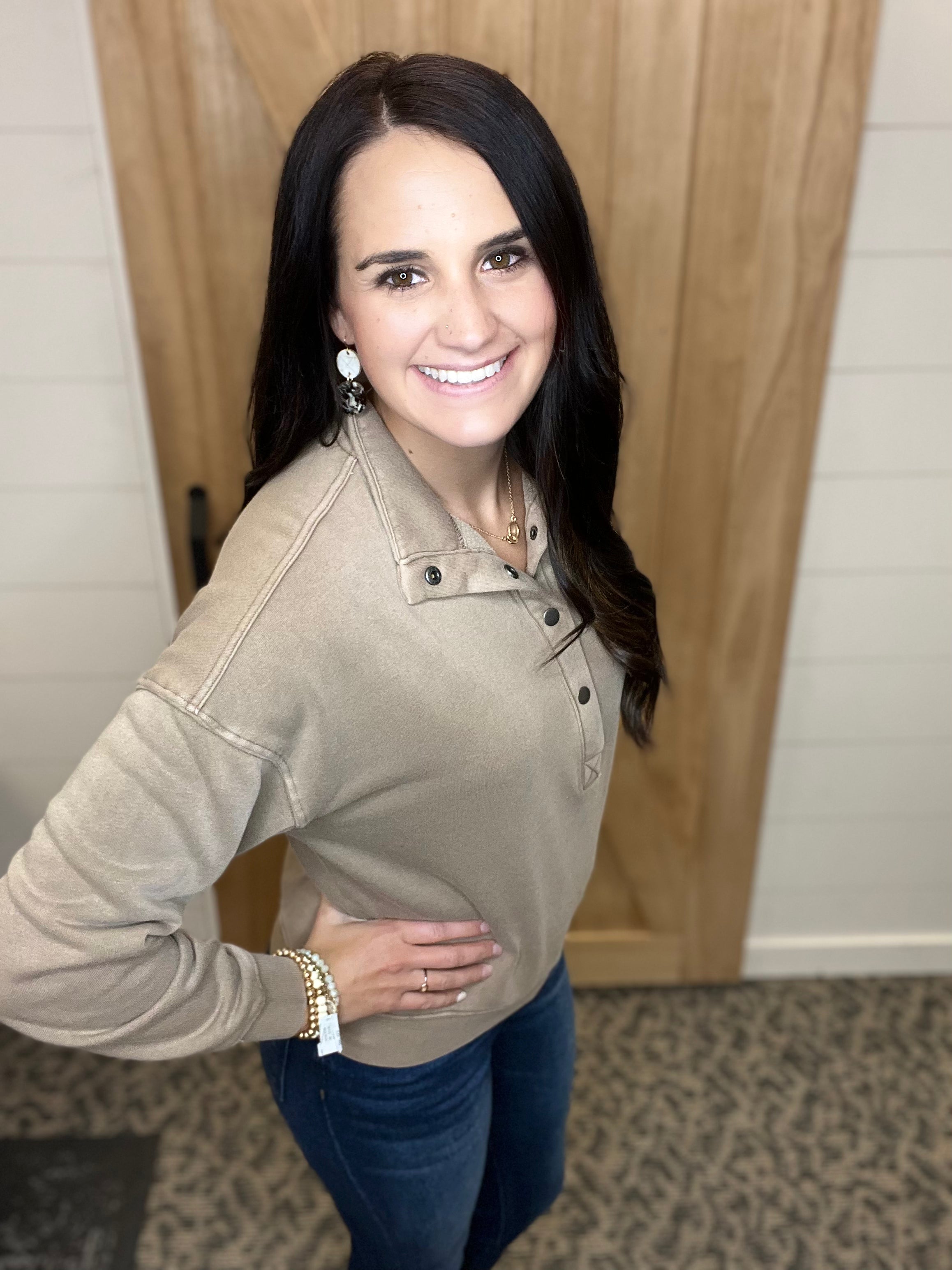 Vanessa Top (Tavern Taupe) Top - Sweatshirt THREAD & SUPPLY