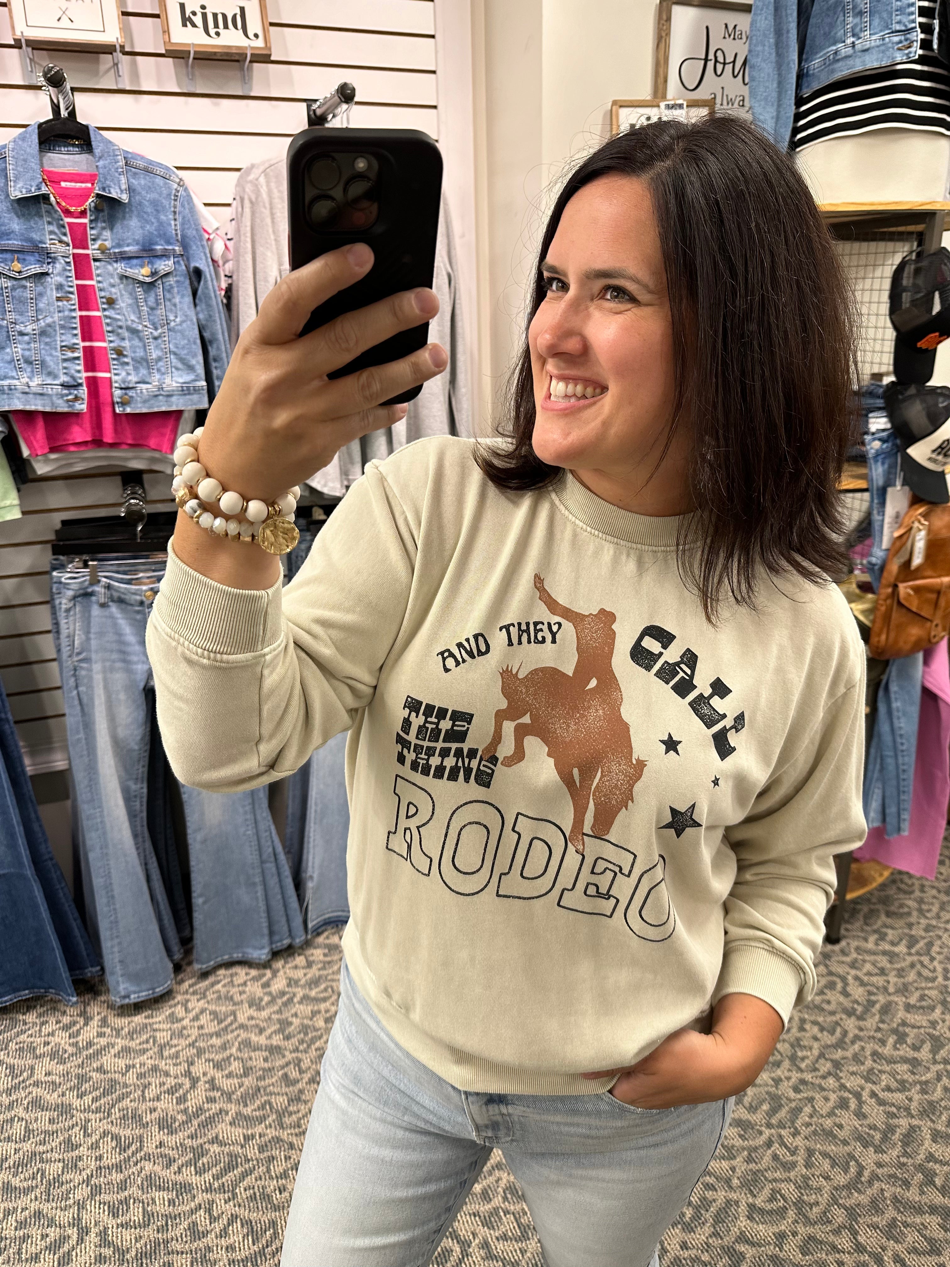 Mineral Rodeo Graphic Sweatshirt Top - Sweatshirt HRT and LUV