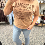 Mineral Taupe American Freedom Tee Top - Tee HRT and LUV