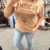 Mineral Taupe American Freedom Tee Top - Tee HRT and LUV