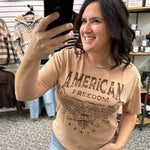 Mineral Taupe American Freedom Tee Top - Tee HRT and LUV