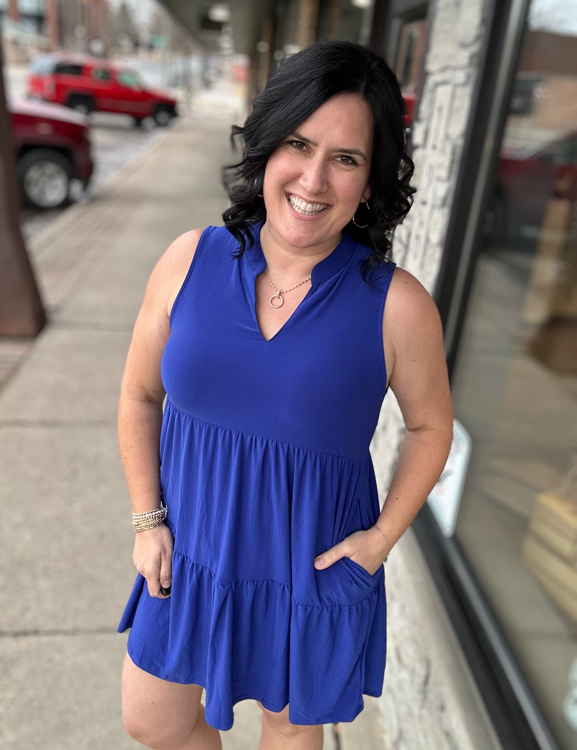Royal Blue Liz Tiered Dress Dresses DEAR SCARLETT