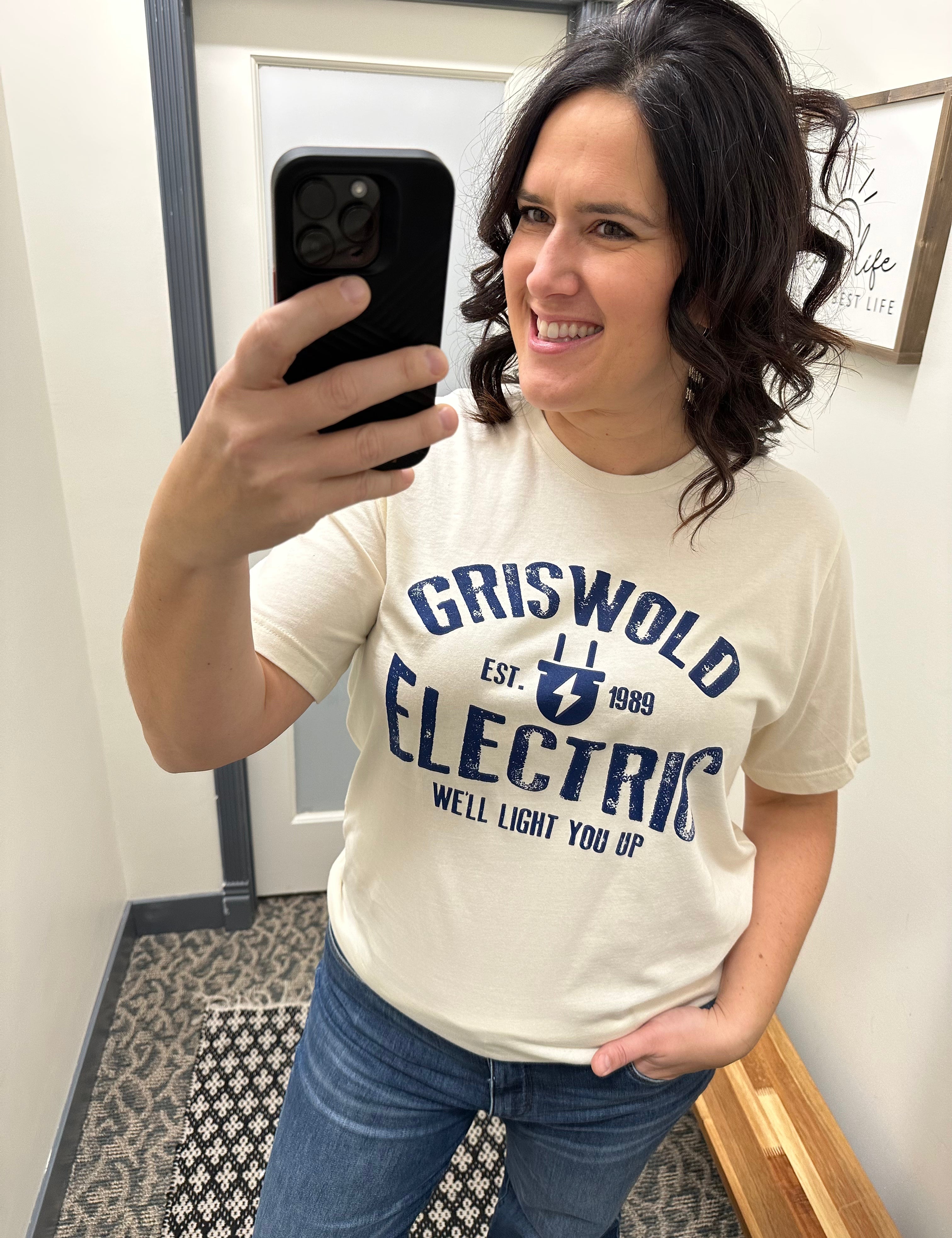 Cream Griswold Electric Well Light T graphic t-shirt KISSED APPAREL