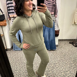 Vetiver Rib Izzy Hoodie Top- Sweatshirts THREAD & SUPPLY