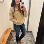 Khaki Jocelyn Pullover Top - Sweatshirt THREAD & SUPPLY