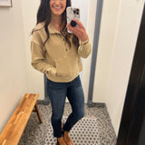 Khaki Jocelyn Pullover Top - Sweatshirt THREAD & SUPPLY