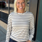 Birch Black Stripe Stacy Top Tops- Long Sleeve THREAD & SUPPLY