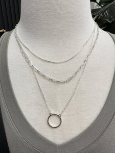 Water Resistant Silver Ring Necklace
