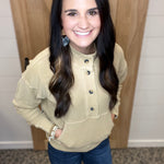 Khaki Jocelyn Pullover Top - Sweatshirt THREAD & SUPPLY