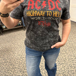AC/DC Black Mineral Tee Tops- Tees AMERICAN NEEDLE