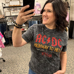 AC/DC Black Mineral Tee Tops- Tees AMERICAN NEEDLE