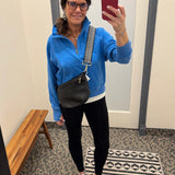 Blue Quarter Zip Sweatshirt Top - Sweatshirt PANACHE