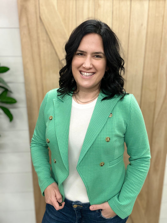 Green Waffle Blazer