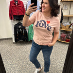 Peach Vintage Love Graphic Tee Top - Tee PAR.TEES
