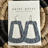 Dusty Blue Geo Rectangle Earrings Jewelry - Earrings St. Peter Hardware