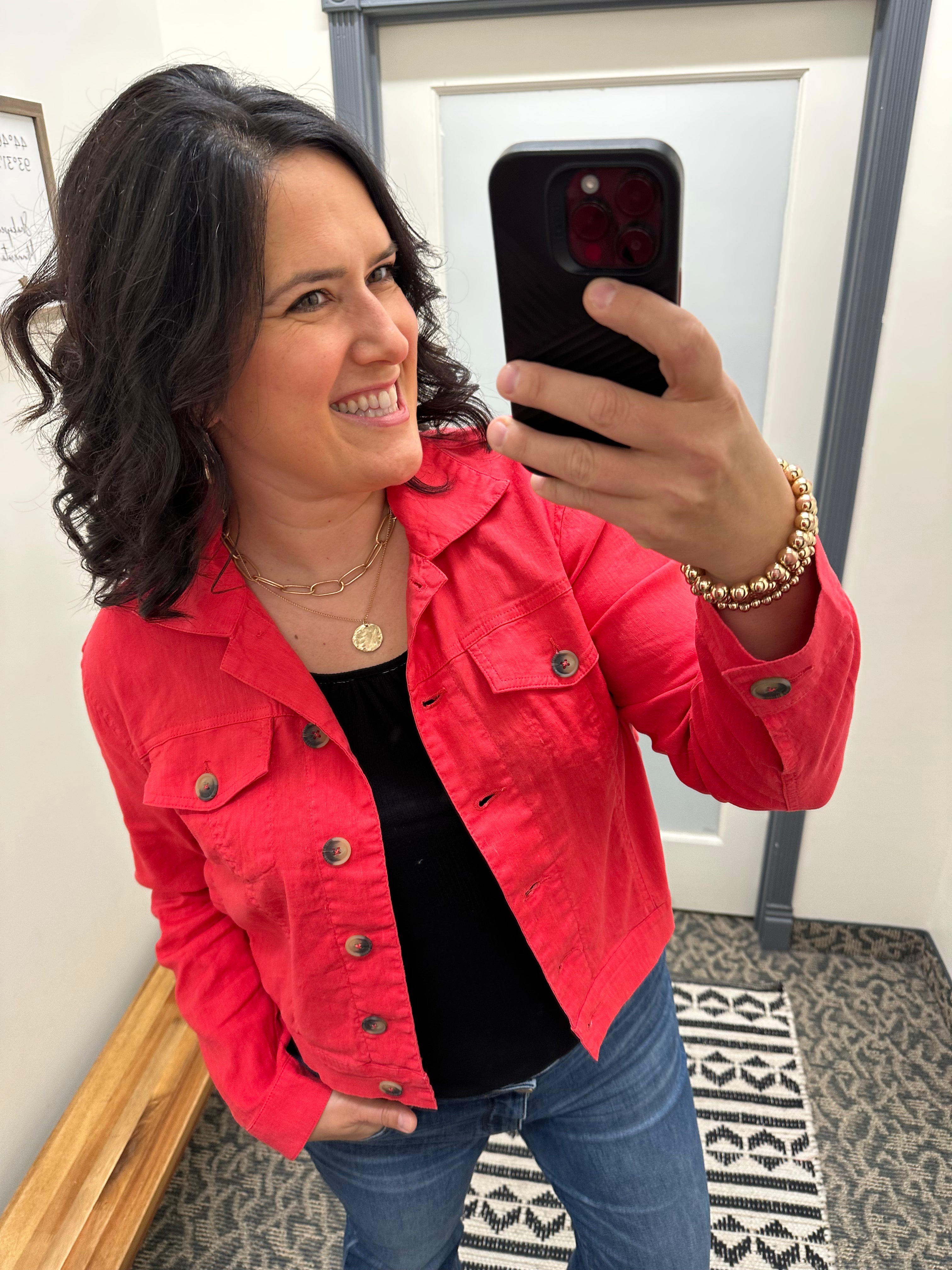 Julia Watermelon Linen Jacket Outerwear- Jackets KUT FROM THE KLOTH