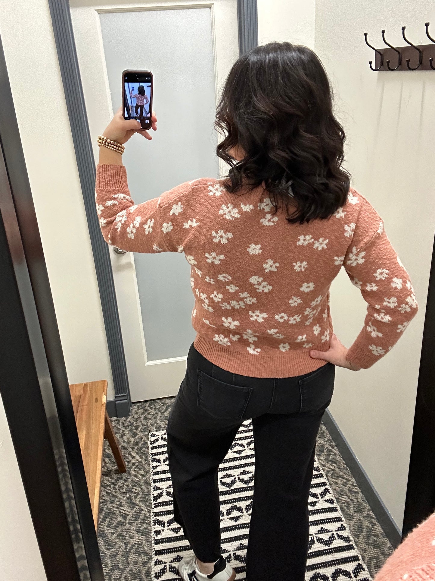 Terracotta Floral Sweater