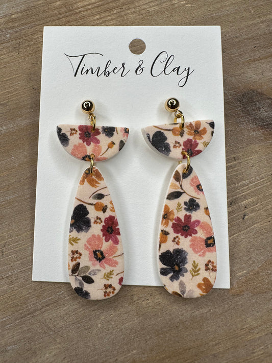 Floral Clay Earrings