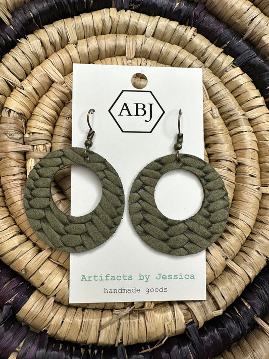 Olive Circle Earrings