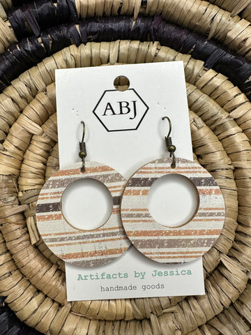 Neutral Shades of Brown Circle Earrings