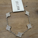 Silver Clover Chain Bracelet Jewelry- Bracelets WHAT'S HOT