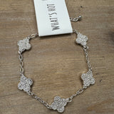 Silver Clover Chain Bracelet Jewelry- Bracelets WHAT'S HOT