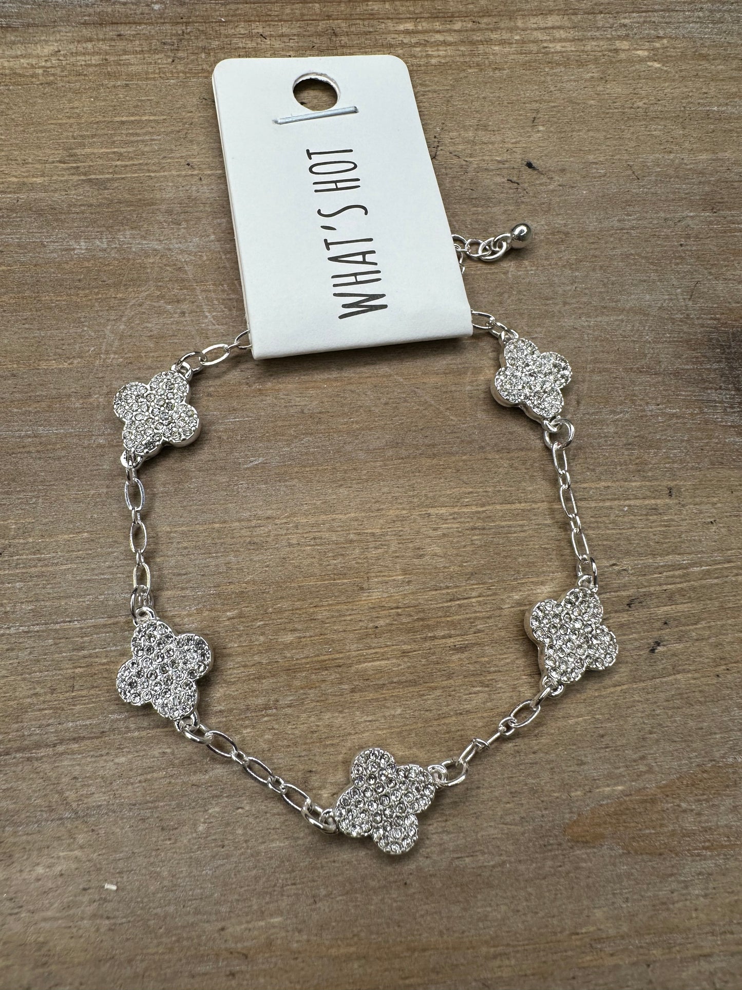 Silver Clover Chain Bracelet