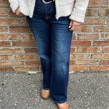 Deep Blue Crop Bootcut Jeans