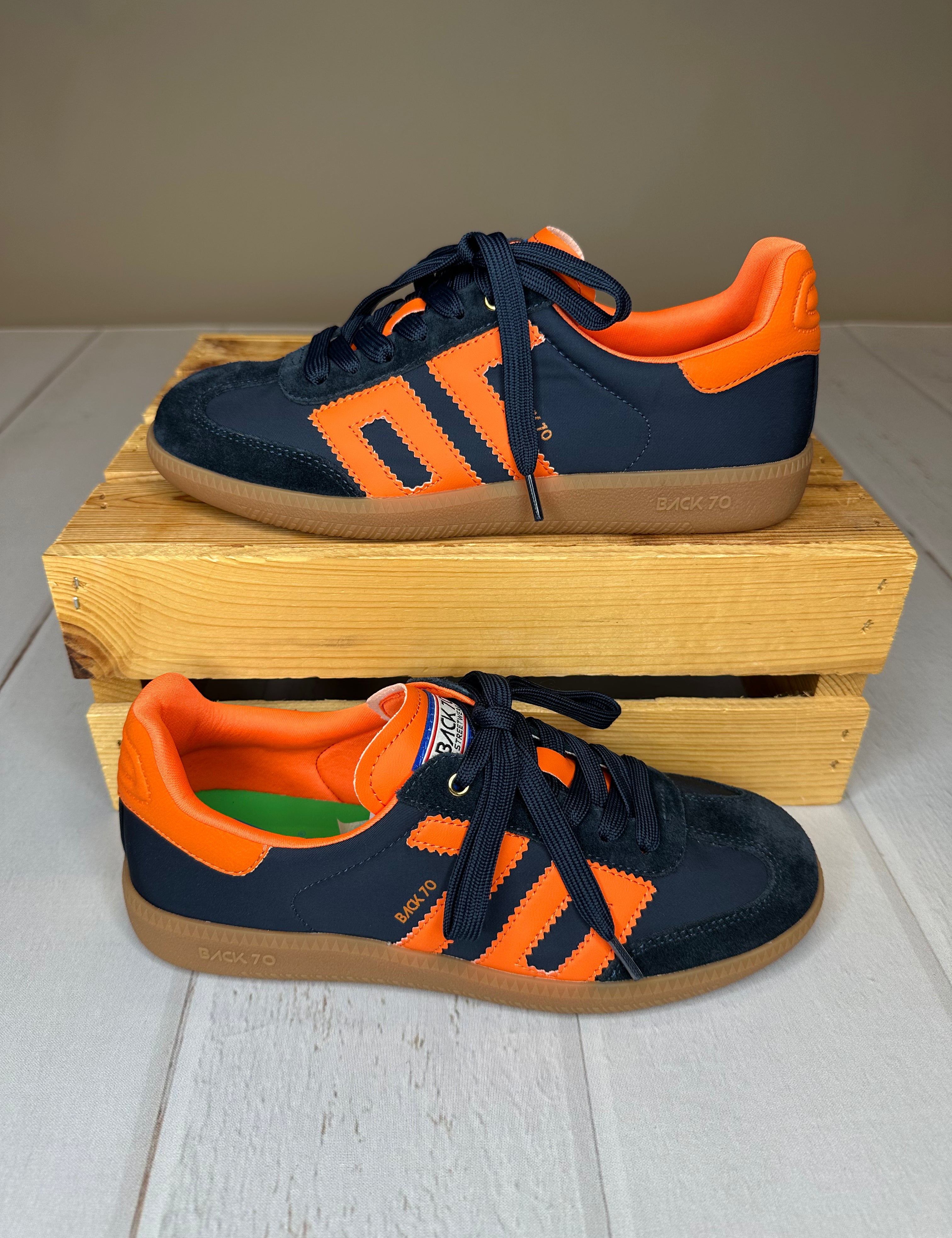GHOST - Navy Orange Sneaker Shoes - Sneaker Back 70