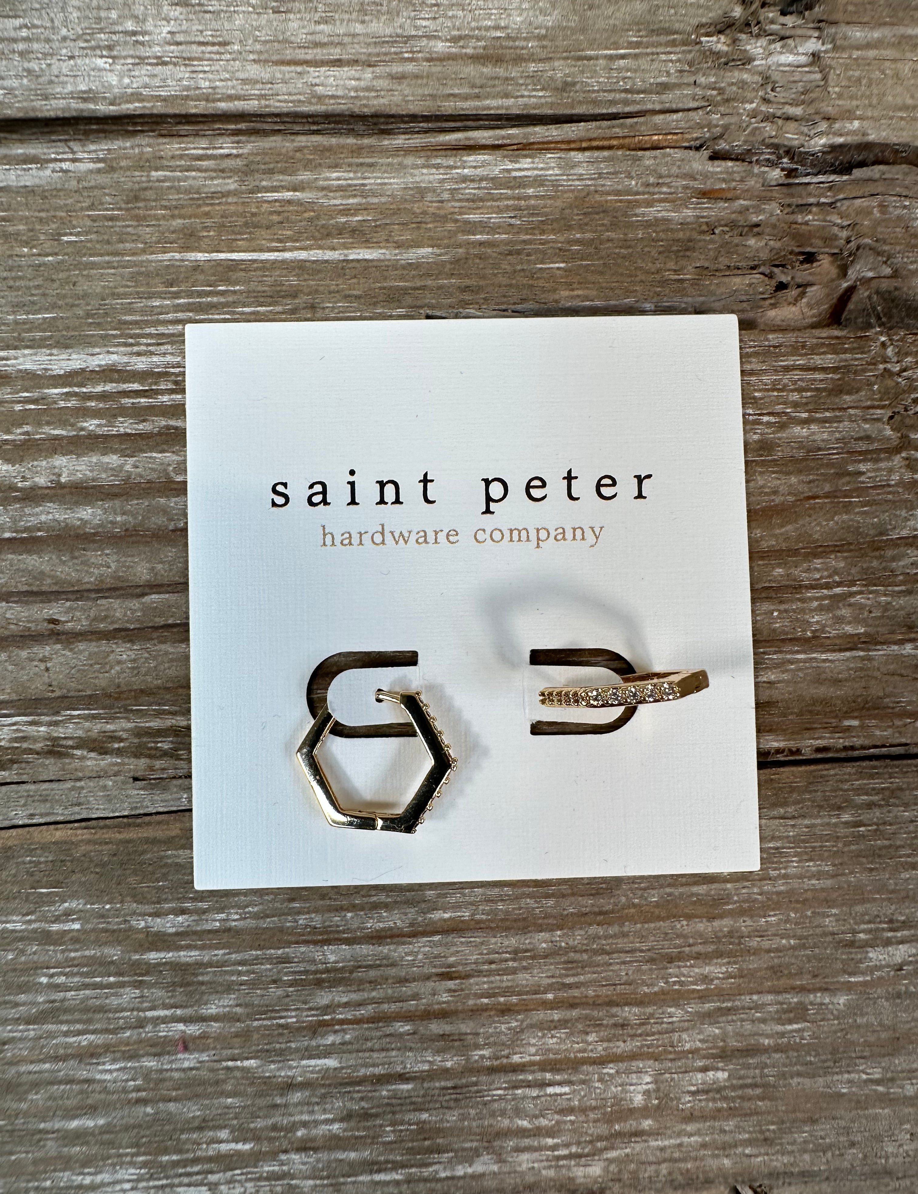 Gold Diamond Huggies Jewelry - Earrings St. Peter Hardware