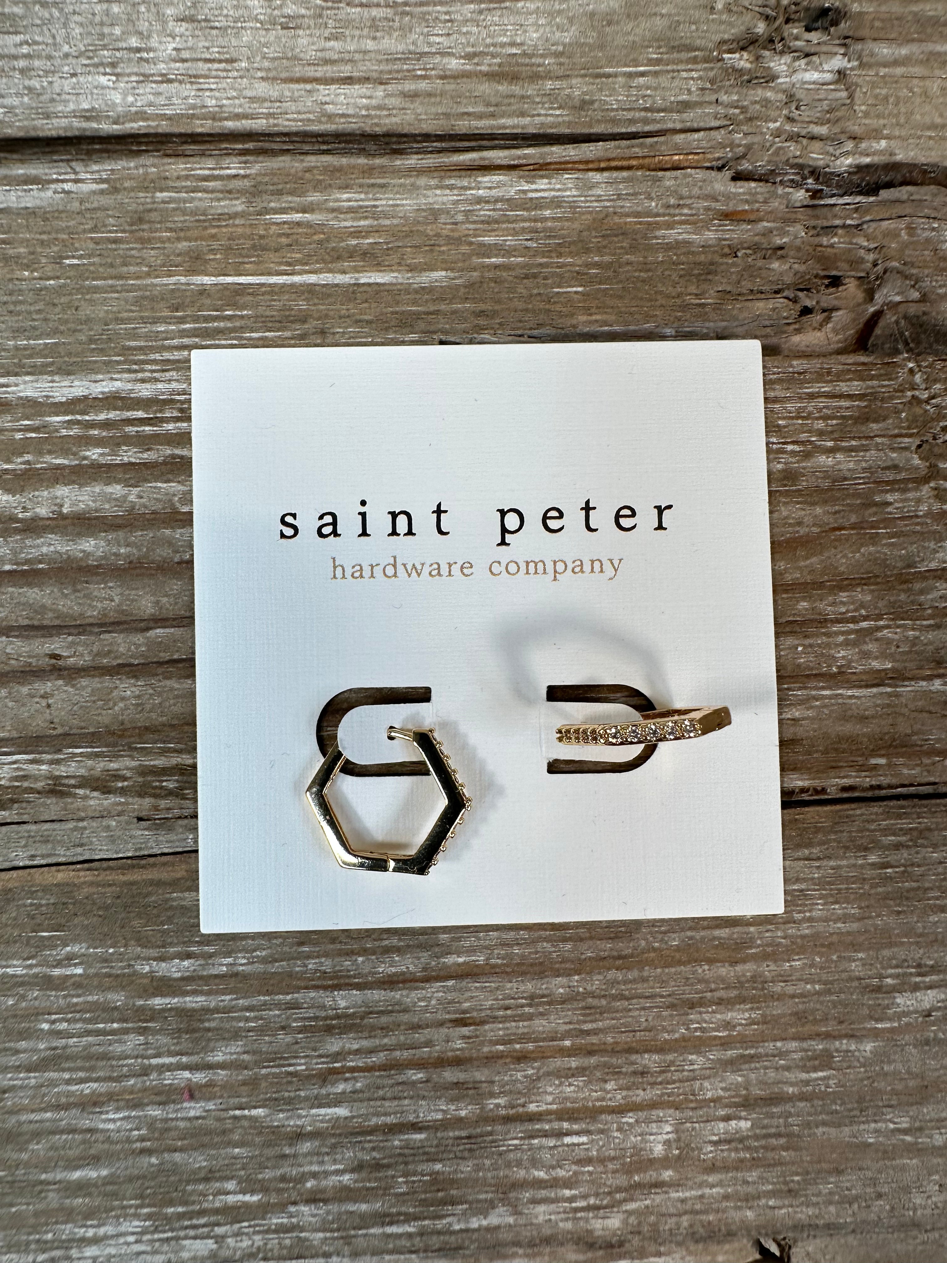 Gold Diamond Huggies Jewelry - Earrings St. Peter Hardware