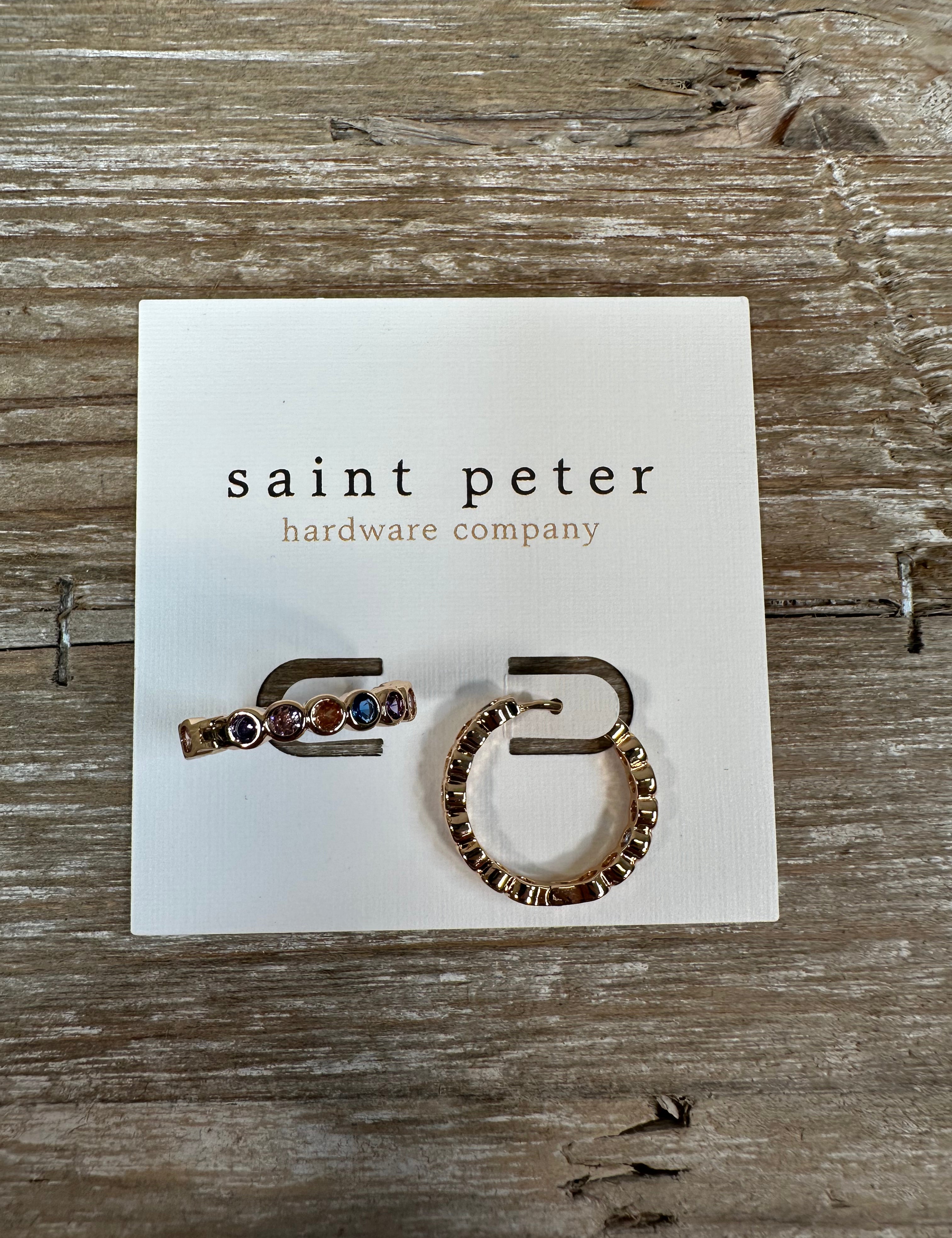 Gold Stone Huggies Jewelry - Earrings St. Peter Hardware