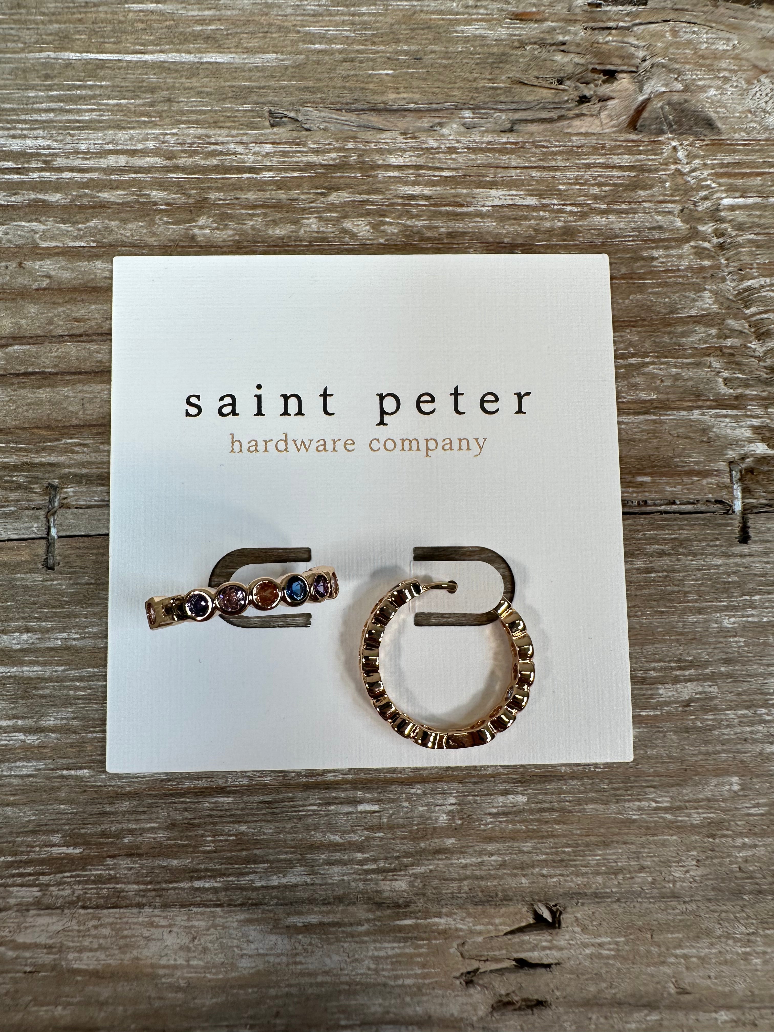 Gold Stone Huggies Jewelry - Earrings St. Peter Hardware
