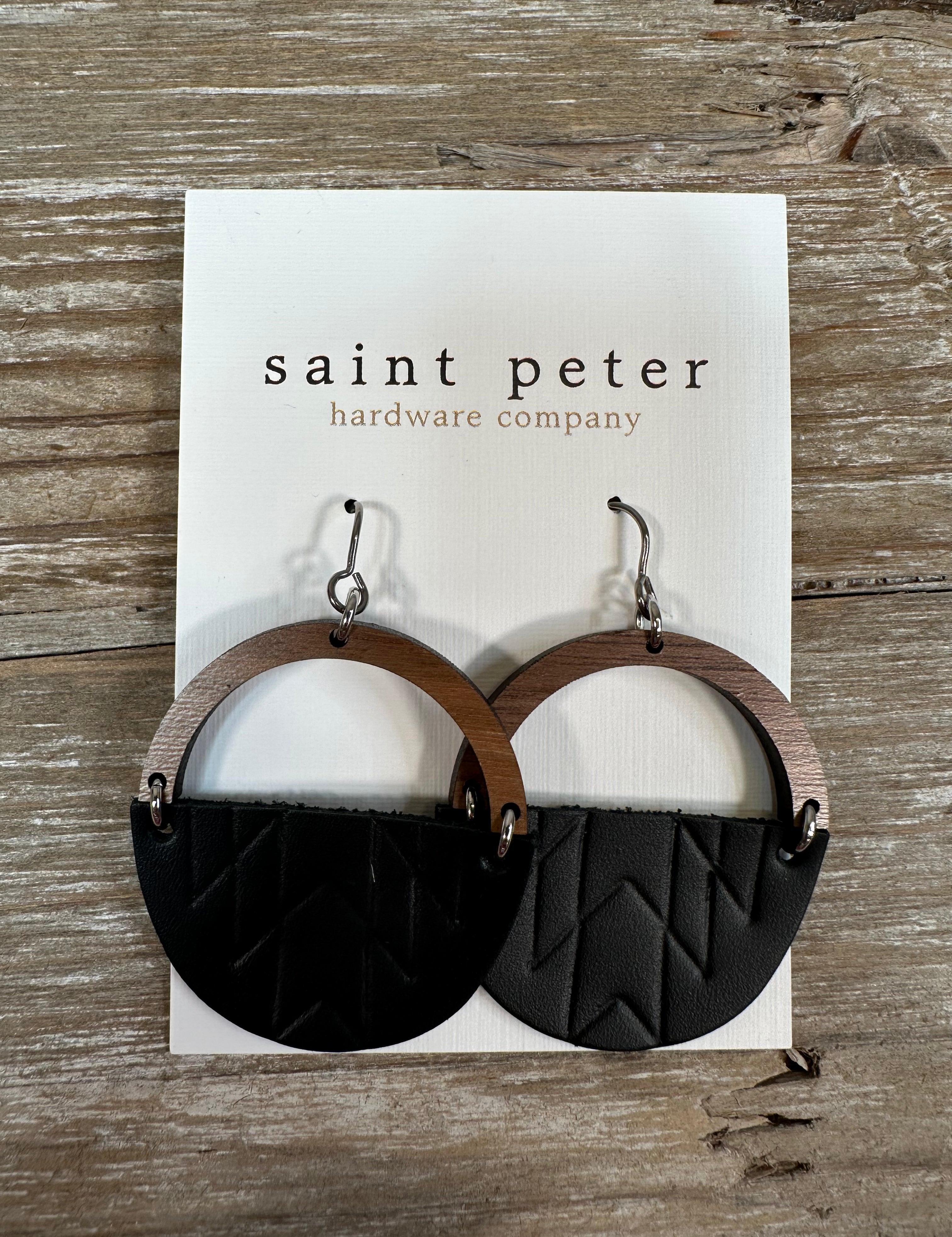 Wood/Black Earrings Jewelry - Earrings St. Peter Hardware