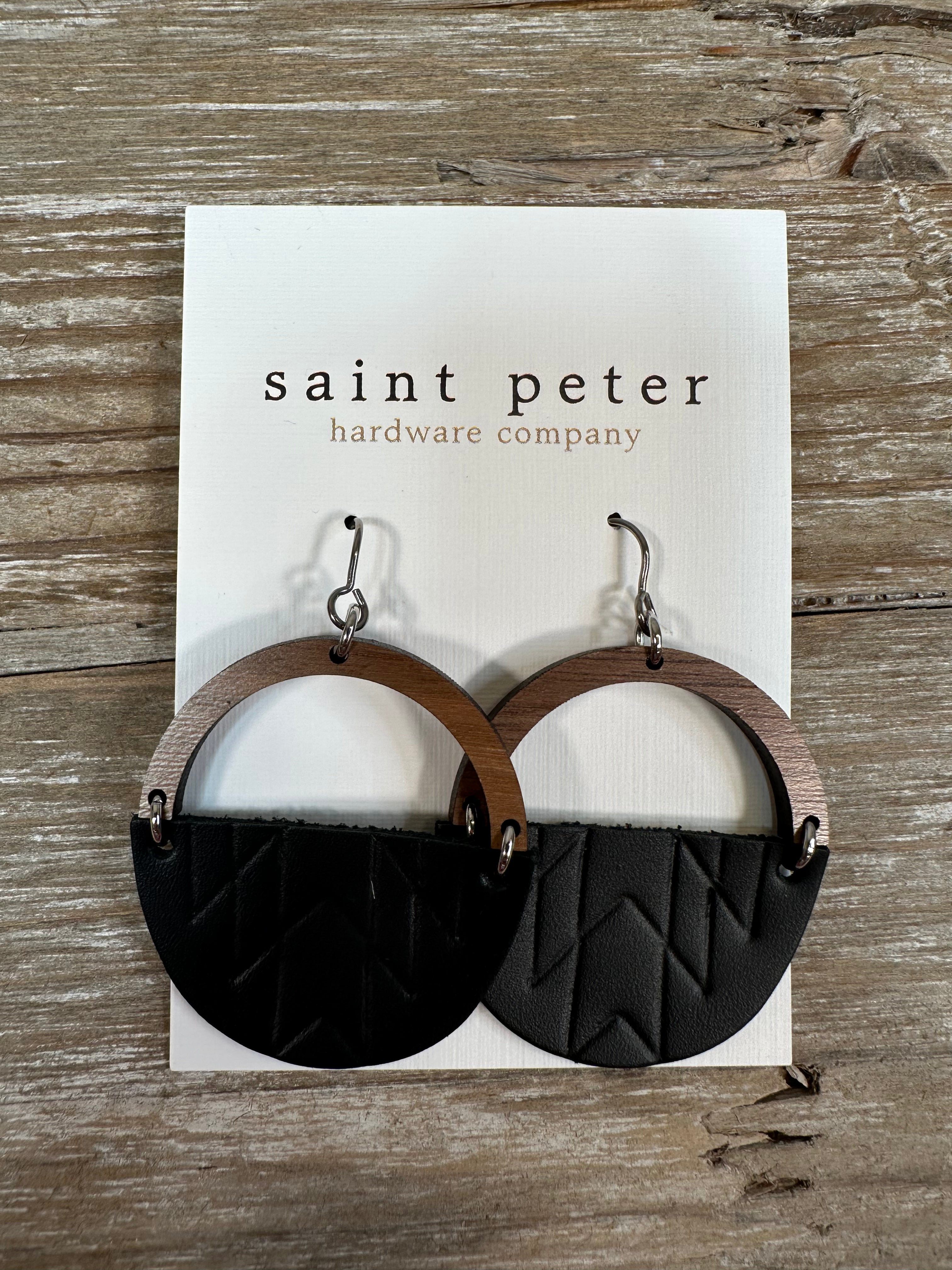 Wood/Black Earrings Jewelry - Earrings St. Peter Hardware