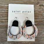 Floral Earrings with Black Tab Jewelry - Earrings St. Peter hardware