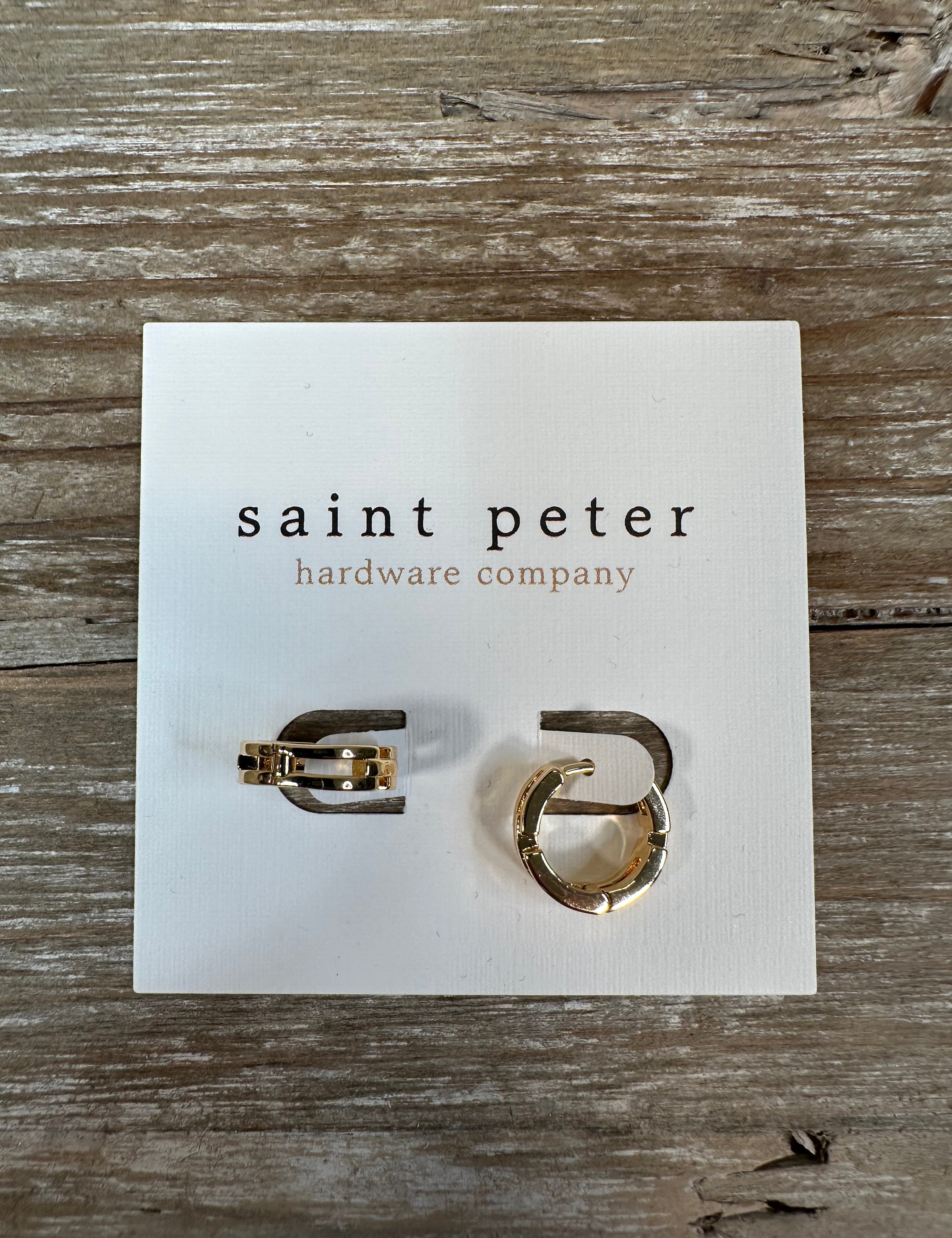 Gold Spacer Huggie Jewelry - Earrings St. Peter Hardware
