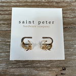Gold Bow Huggie Earrings Jewelry - Earrings St. Peter Hardware