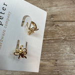 Gold Bow Huggie Earrings Jewelry - Earrings St. Peter Hardware