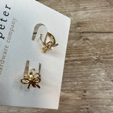 Gold Bow Huggie Earrings Jewelry - Earrings St. Peter Hardware