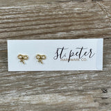 Gold Bow Studs Jewelry - Earrings St. Peter Hardware