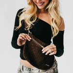 Suede Westlyn Woven Bum Bag Bags- Purses PRETTY SIMPLE WHOLESALE Chocolate