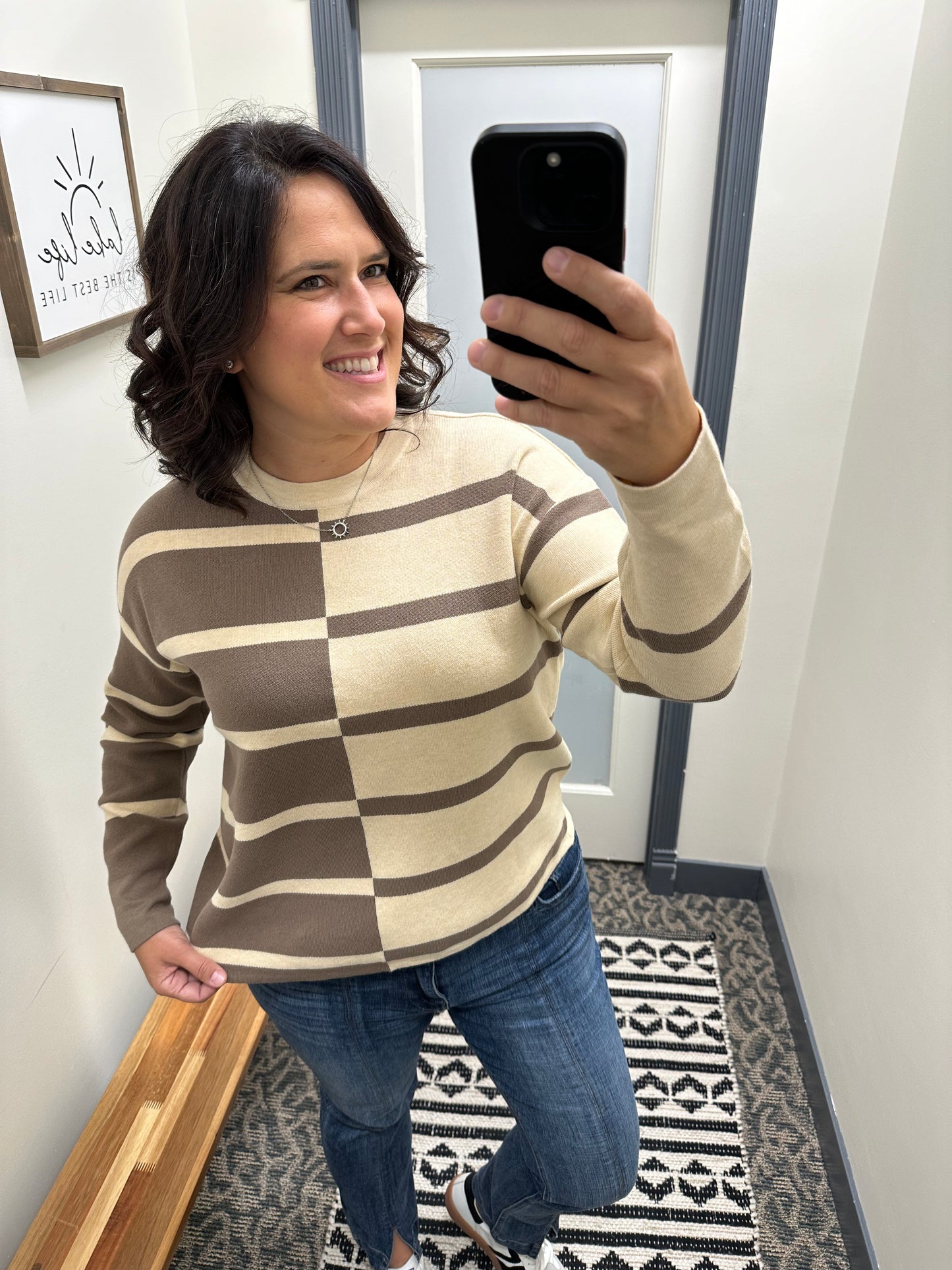 Otter Striped Color Block Sweater