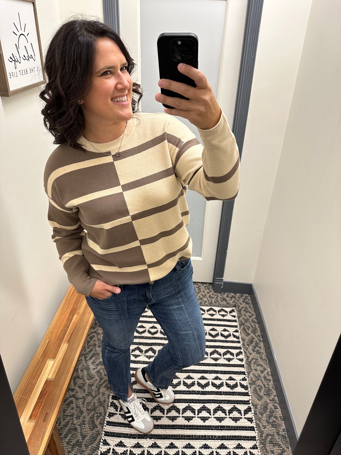 Otter Striped Color Block Sweater