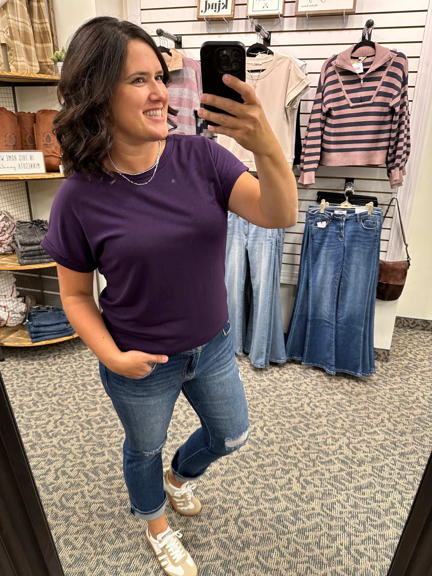 Eggplant Crew Neck Top