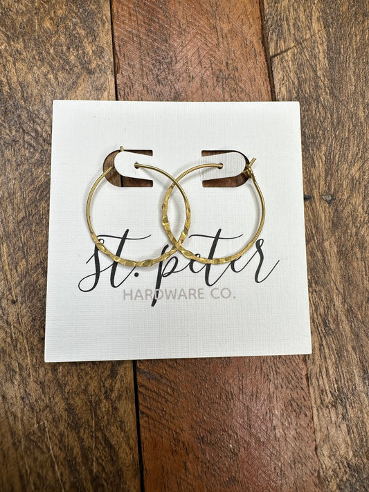 Matte Gold Hoops